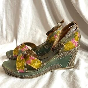 Spring Step Floral Wedge Heels
